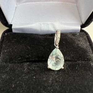 Effy gold aquamarine diamond pendant